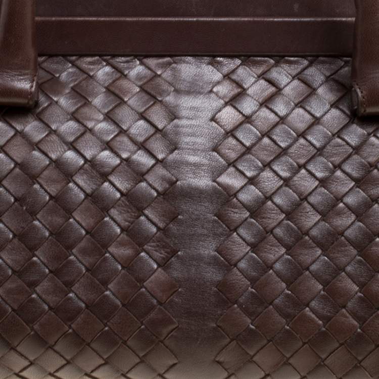 مملوكة مسبقًا Bottega Veneta Brown Intrecciato Leather Frame Satchel