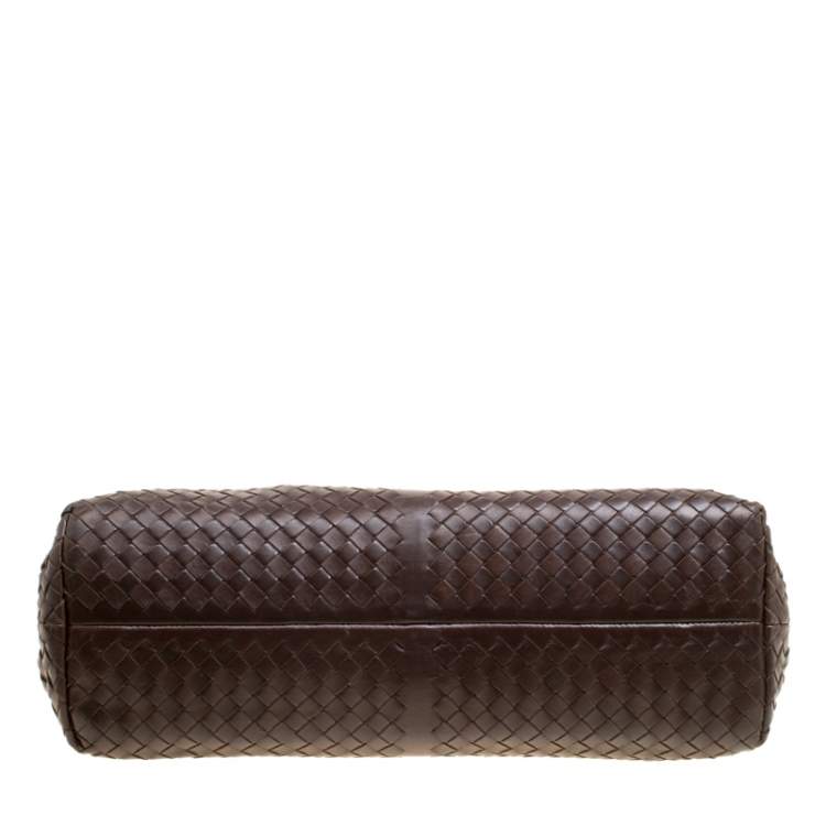 مملوكة مسبقًا Bottega Veneta Brown Intrecciato Leather Frame Satchel