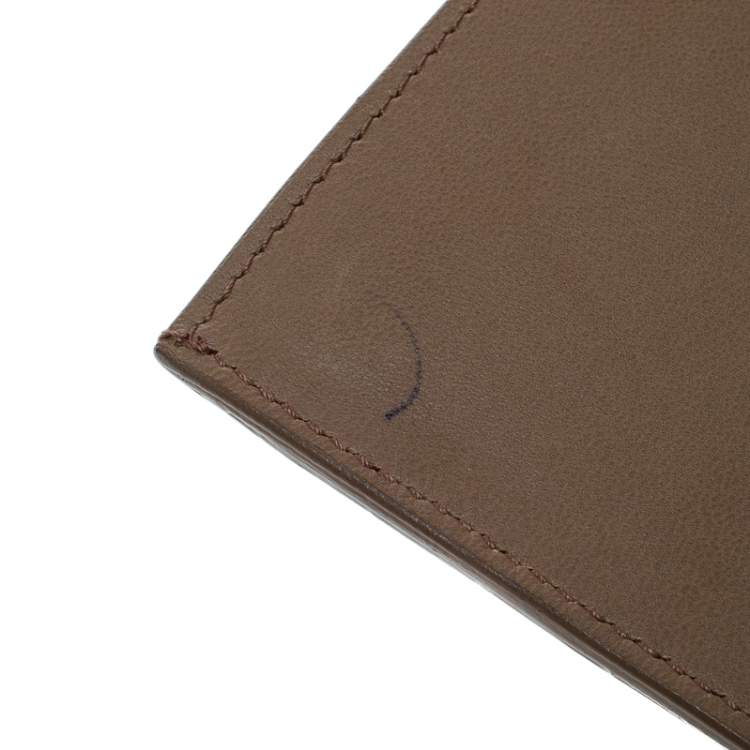 Pre Owned Bottega Veneta Light Brown Intrecciato Leather Wallet 