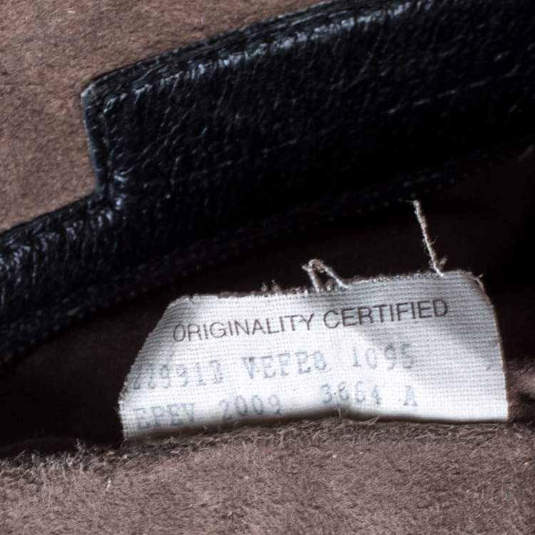 Pre Owned Bottega Veneta Black Python and Leather Intrecciato Detail Brick Bag