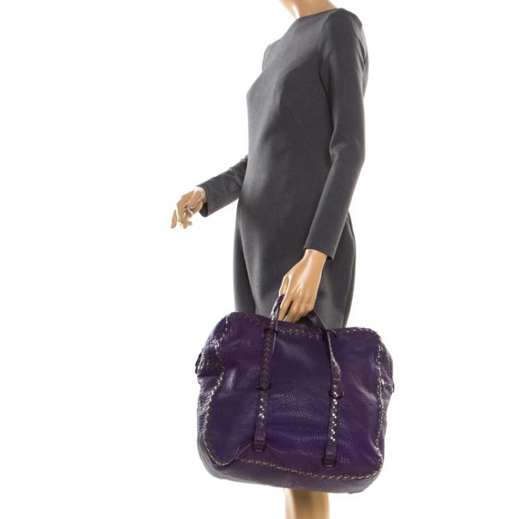 مملوكة مسبقًا Bottega Veneta Purple Leather Satchel