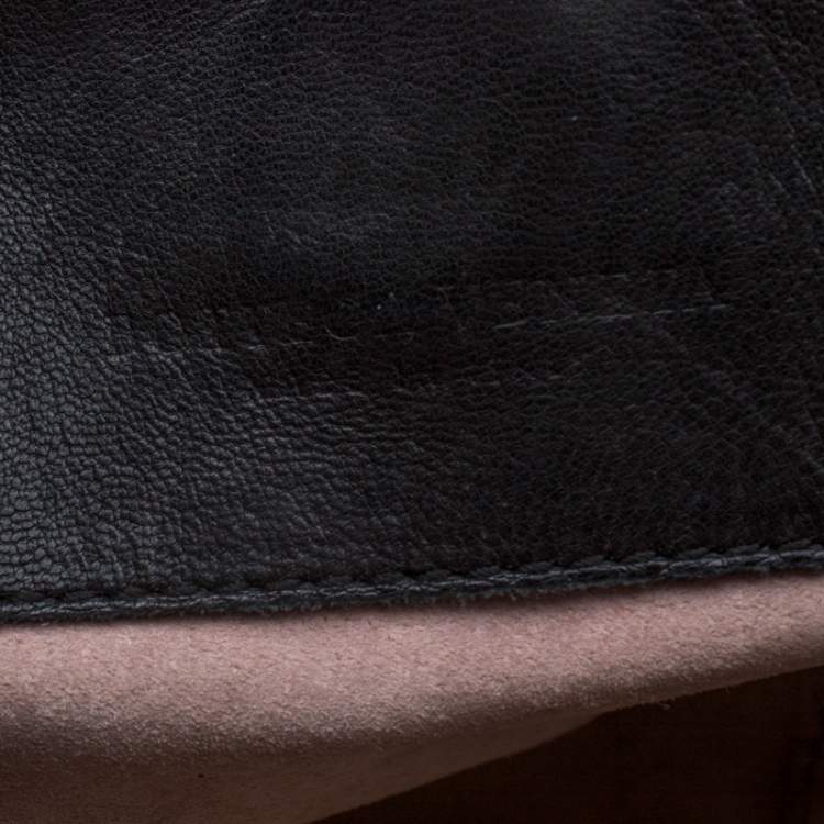 Pre Owned Bottega Veneta Black Intrecciato Leather Satchel