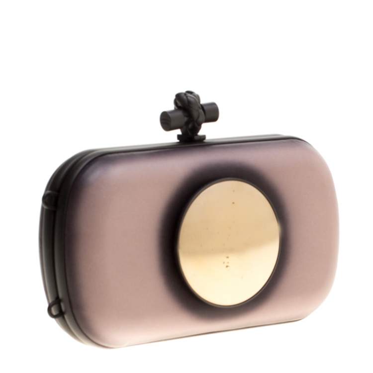 Pre Owned Bottega Veneta Black/Light Beige Leather Sphere Palazzo Knot Clutch