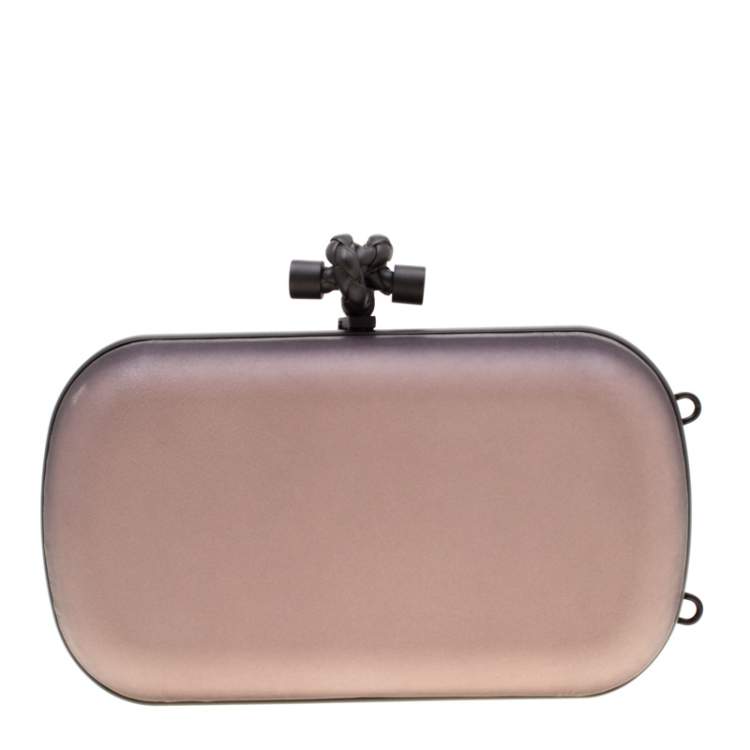 Pre Owned Bottega Veneta Black/Light Beige Leather Sphere Palazzo Knot Clutch