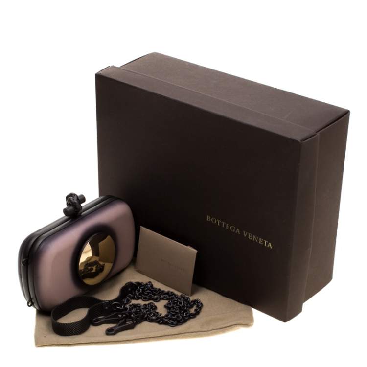 Pre Owned Bottega Veneta Black/Light Beige Leather Sphere Palazzo Knot Clutch