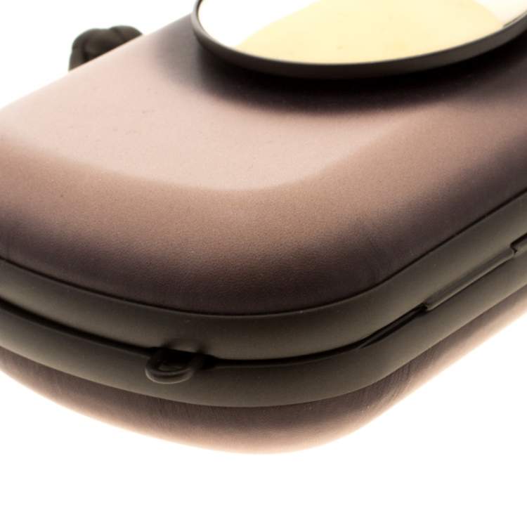 Pre Owned Bottega Veneta Black/Light Beige Leather Sphere Palazzo Knot Clutch