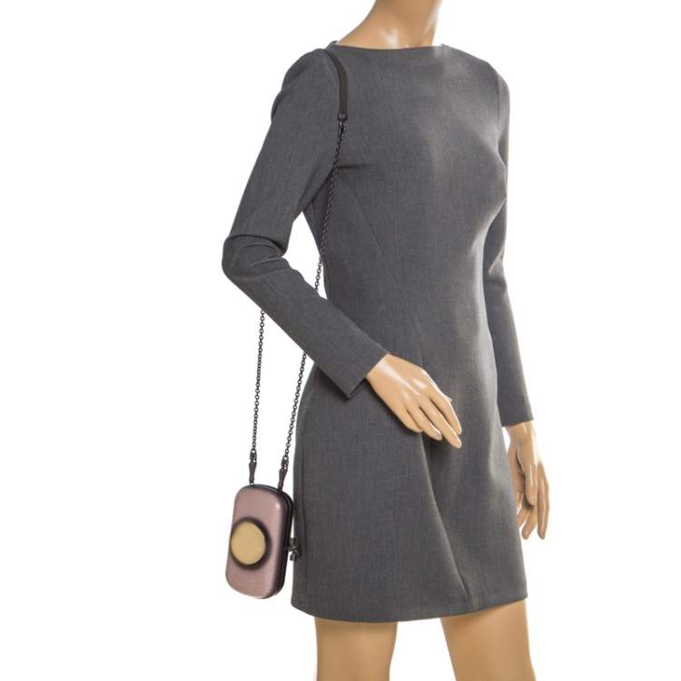 Pre Owned Bottega Veneta Black/Light Beige Leather Sphere Palazzo Knot Clutch