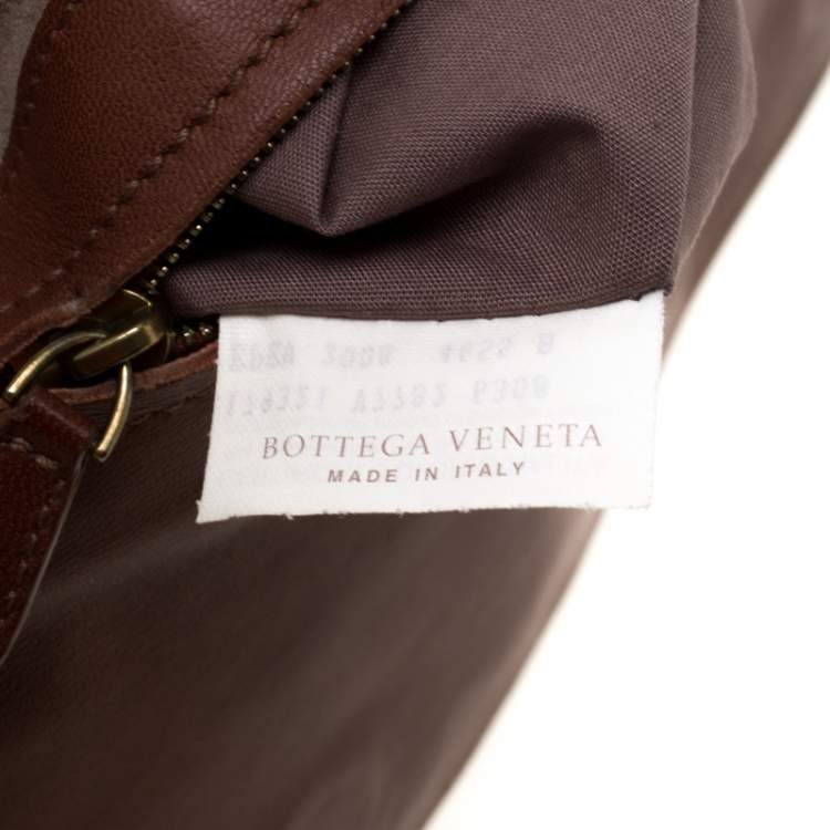 Pre Owned Bottega Veneta Brown Leather Intrecciato Montaigne Satchel