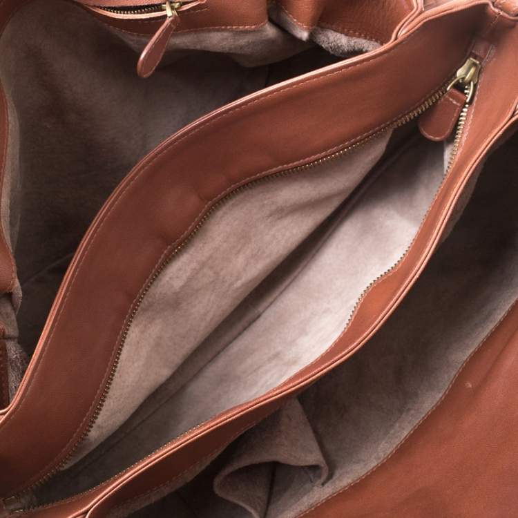 Pre Owned Bottega Veneta Brown Leather Intrecciato Montaigne Satchel