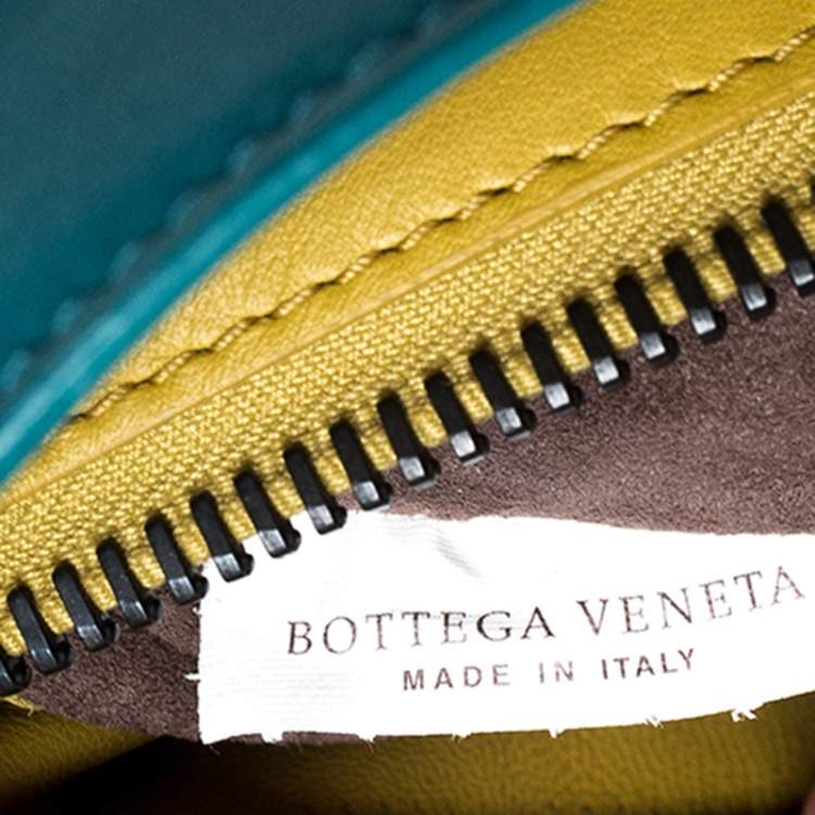 Pre Owned Bottega Veneta Teal Leather Satchel