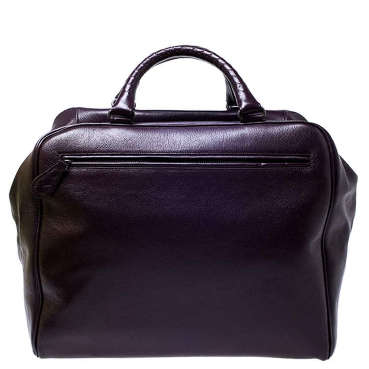 purple leather briefcase