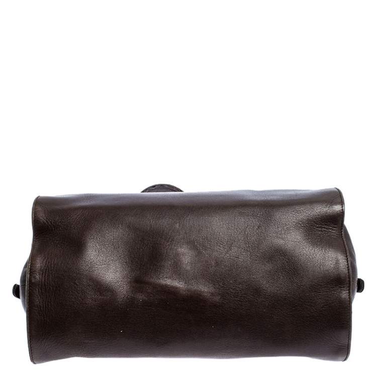 Pre Owned Bottega Veneta Brown Intrecciato Leather Satchel