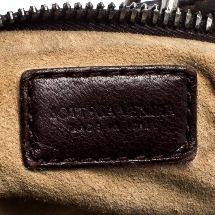 Pre Owned Bottega Veneta Brown Intrecciato Leather Satchel