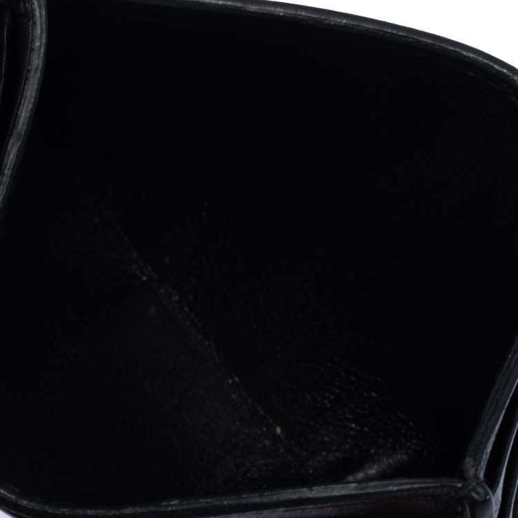Pre Owned Bottega Veneta Black Intrecciato Leather Card Holder