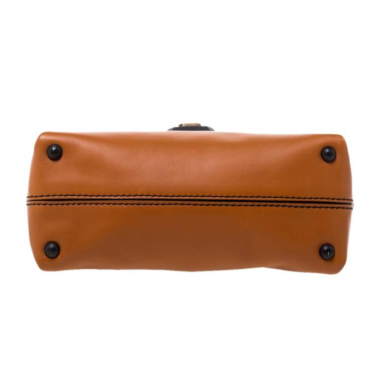 Pre Owned Bottega Veneta Orange Leather Mini Piazza Top Handle Bag