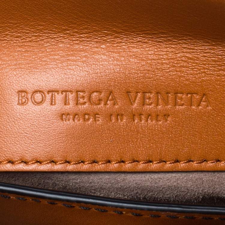 Pre Owned Bottega Veneta Orange Leather Mini Piazza Top Handle Bag