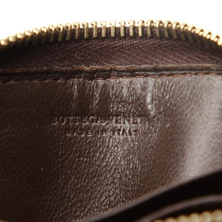 Pre Owned Bottega Veneta Black Leather Intrecciato Wallet