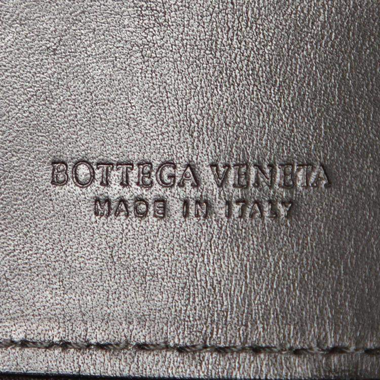 Pre Owned Bottega Veneta Black Leather Intrecciato Perforated Clutch Bag