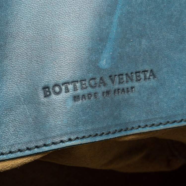 Pre Owned Bottega Veneta Blue Ombre Intreciatto Leather Tote