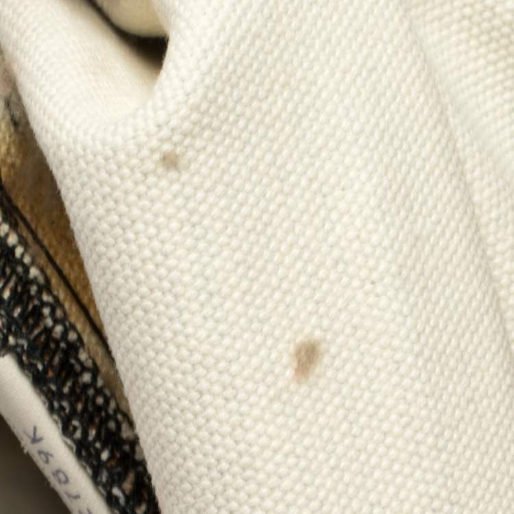 Pre Owned Bottega Veneta Black/Beige Printed Canvas and Leather Side Snap Tote