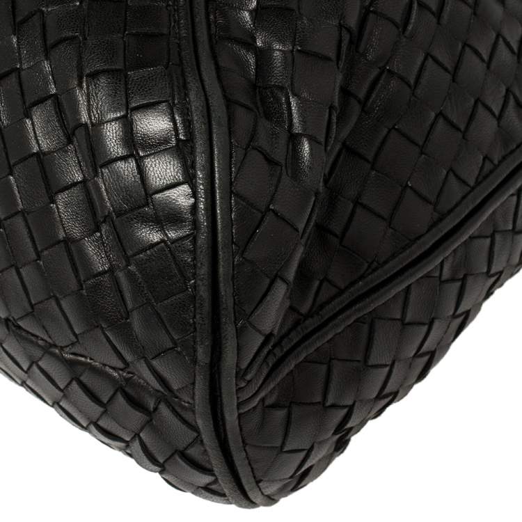 Pre Owned Bottega Veneta Black Intrecciato Leather Hobo