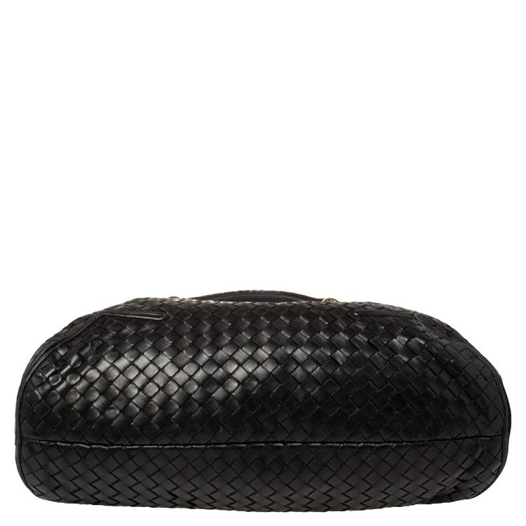 Pre Owned Bottega Veneta Black Intrecciato Leather Hobo