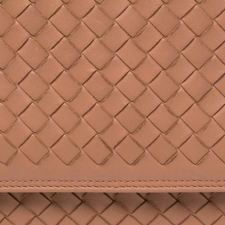 Pre Owned Bottega Veneta Pink Intrecciato Leather Alumna Top Handle Bag