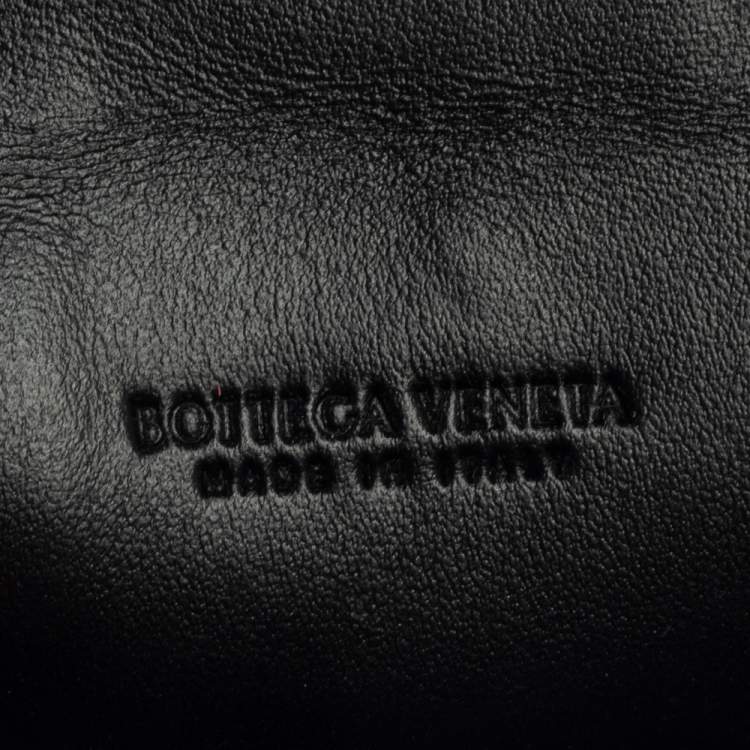 Pre Owned Bottega Veneta Black Maxi Intrecciato Leather Card Case