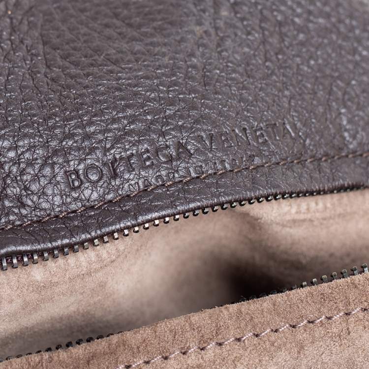 Pre Owned Bottega Veneta Dark Brown Intrecciato Leather Tote