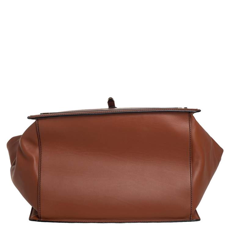 Pre Owned Bottega Veneta Brown Leather Shopper Tote