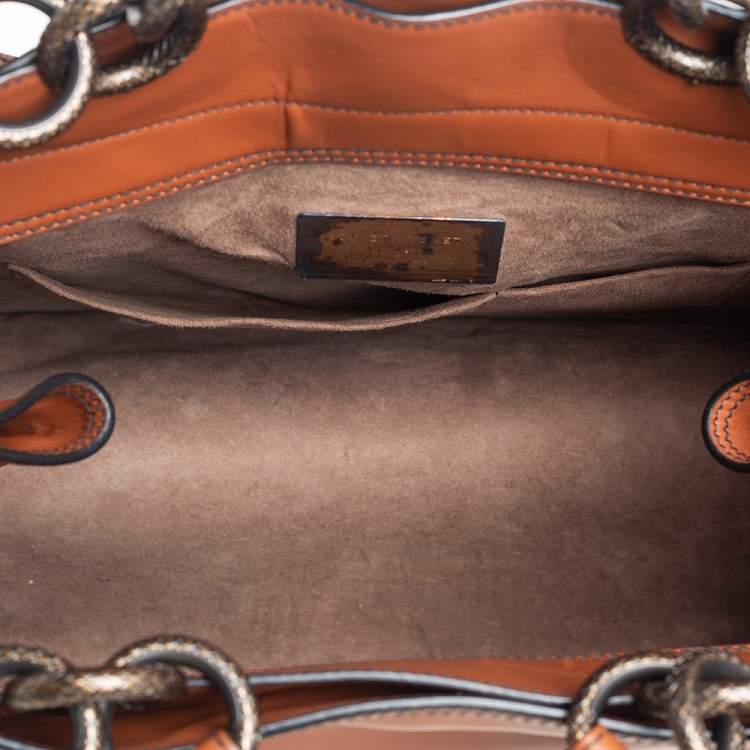 Pre Owned Bottega Veneta Brown Leather Shopper Tote