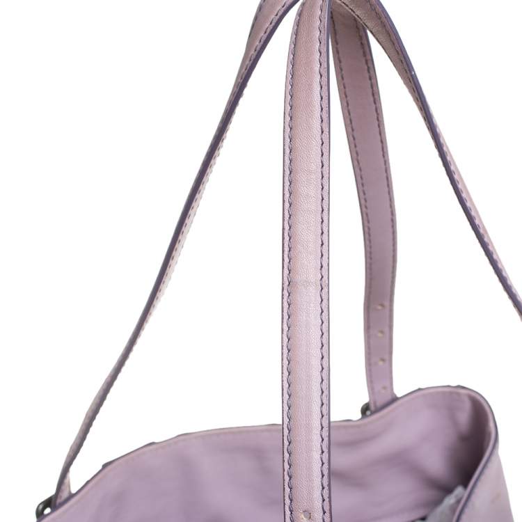 Pre Owned Bottega Veneta Lilac And Intrecciato Leather Monalisa Tote