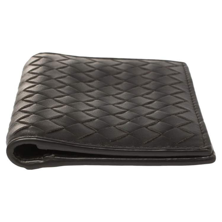 Pre Owned Bottega Veneta Brown Intrecciato Leather Card Holder