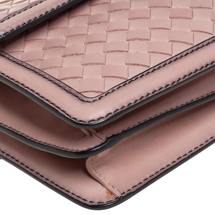 Pre Owned Bottega Veneta Pink Intrecciato Leather Sphere Top Handle Bag