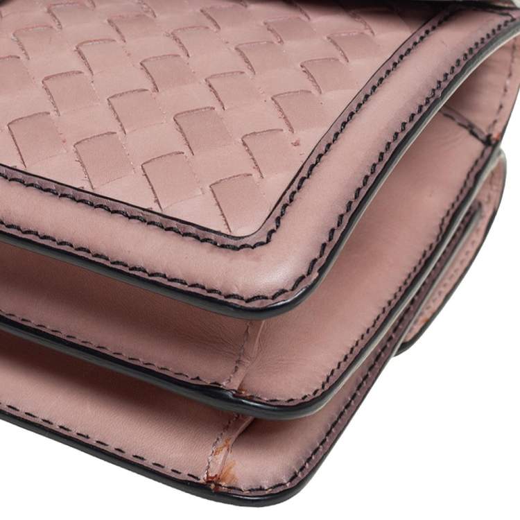 Pre Owned Bottega Veneta Pink Intrecciato Leather Sphere Top Handle Bag