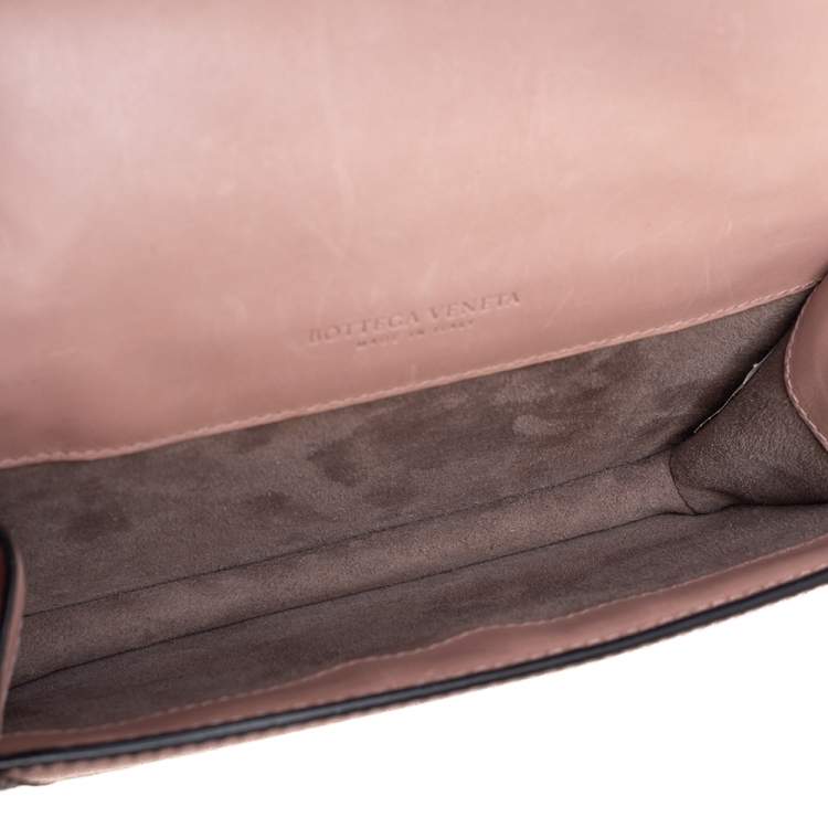 Pre Owned Bottega Veneta Pink Intrecciato Leather Sphere Top Handle Bag
