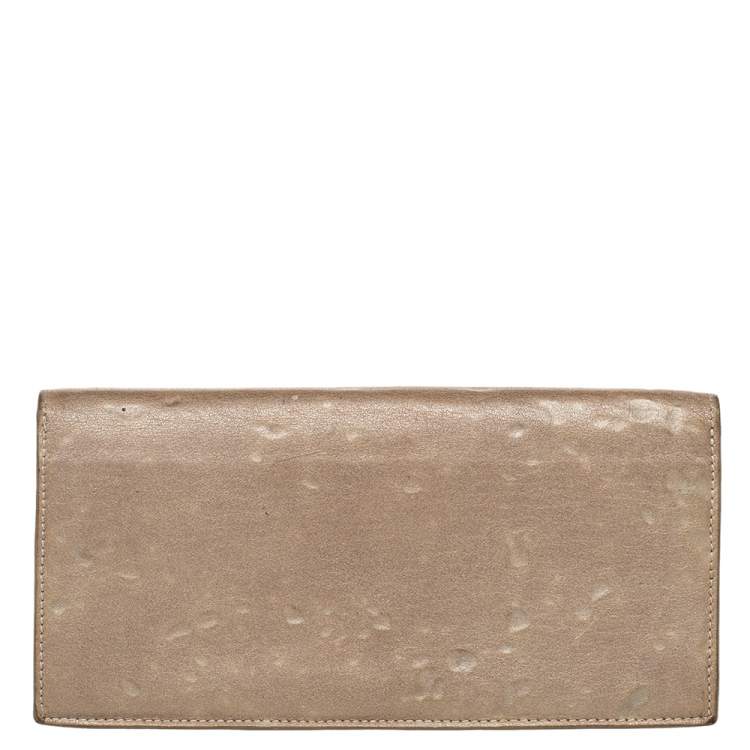 Pre Owned Bottega Veneta Beige Intrecciato leather Bifold Wallet