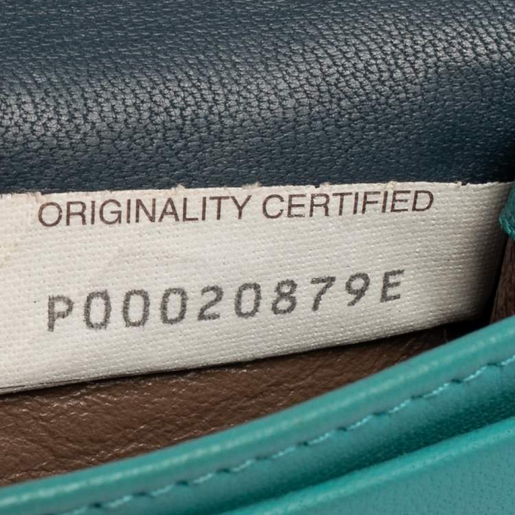Pre Owned Bottega Veneta Turquoise Intrecciato Leather Business Card Holder
