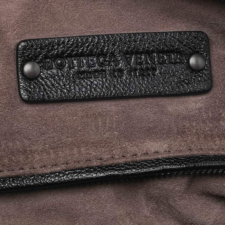 Pre Owned Bottega Veneta Black Intrecciato Leather Large Karung Bowling Bag