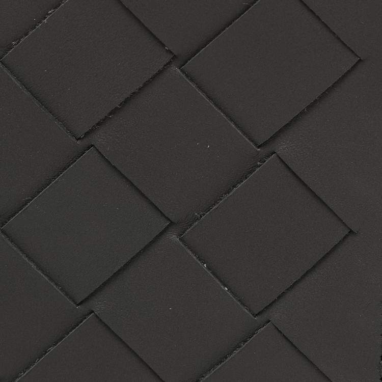 Pre Owned Bottega Veneta Grey Intrecciato Leather Trifold Wallet