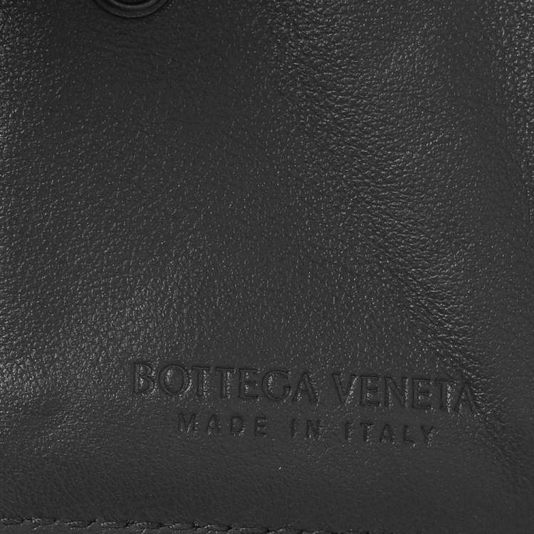 Pre Owned Bottega Veneta Grey Intrecciato Leather Trifold Wallet