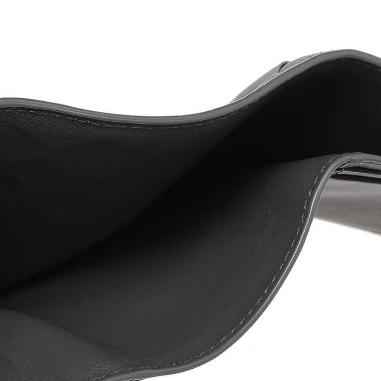 Pre Owned Bottega Veneta Grey Intrecciato Leather Trifold Wallet