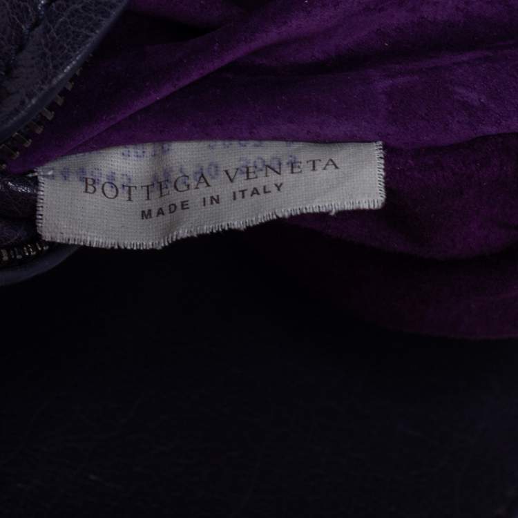 Pre Owned Bottega Veneta Purple Intrecciato Leather Tina Top Handle Bag