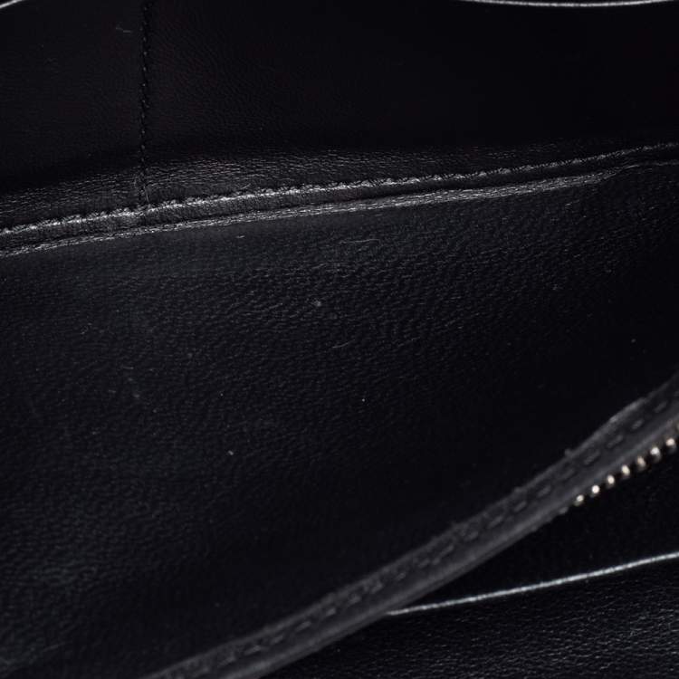 Pre Owned Bottega Veneta Black Intrecciato Leather Flap Continental Wallet