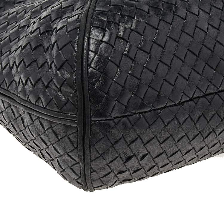 Pre Owned Bottega Veneta Black Intrecciato Leather Hobo