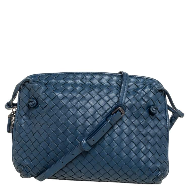 Bottega Veneta Intrecciato Nodini Crossbody Bag - Blue Crossbody