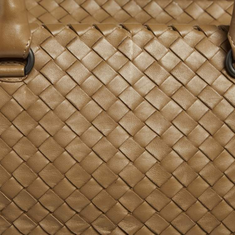 Bottega Veneta Brown Intrecciato Leather Brick Satchel
