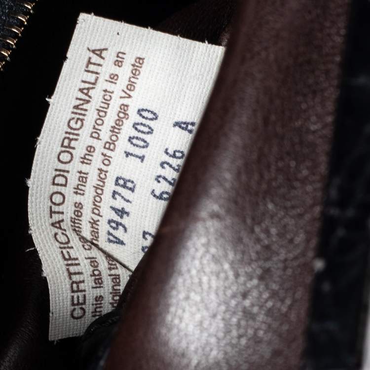 Pre Owned Bottega Veneta Black Crocodile Frame Satchel