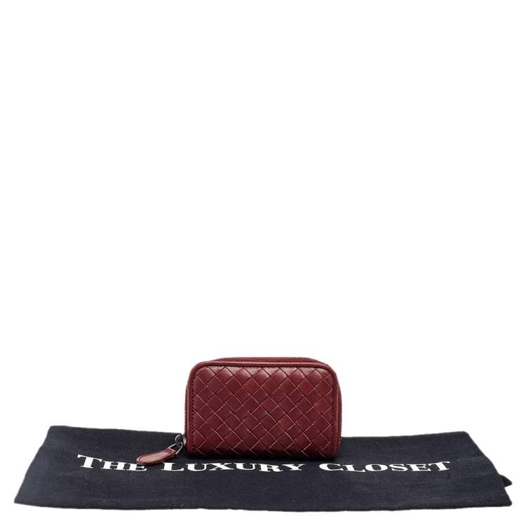 مملوكة مسبقًا Bottega Veneta Burgundy Intrecciato Leather Wallet