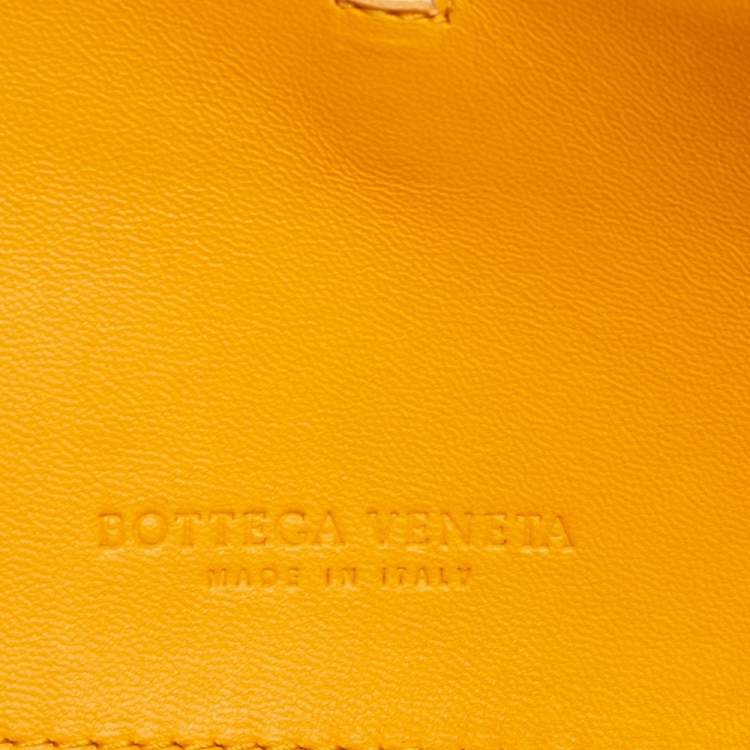 Pre Owned Bottega Veneta Mustard Intrecciato Leather Tote